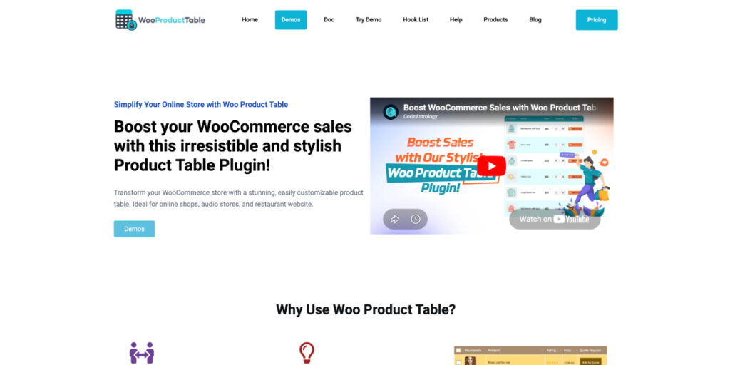Woo Product Table by CodeAstrology